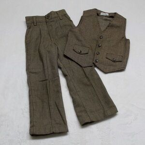 Vintage Children’s Healthtex Brown Tweed 2pc Matching Set size 6